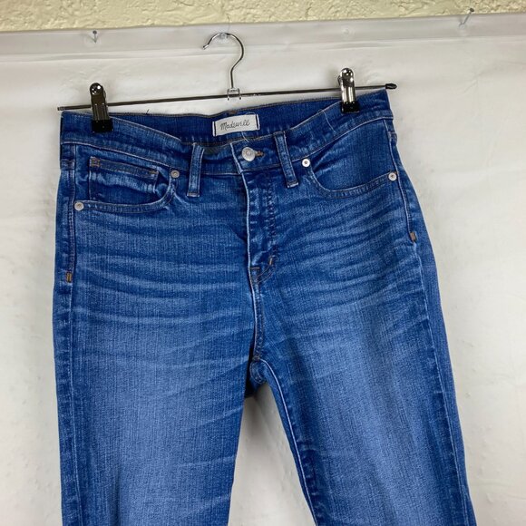 Madewell Womens Sz 29 High Rise Skinny Crop Jeans Blue Stretch Denim - Picture 3 of 8